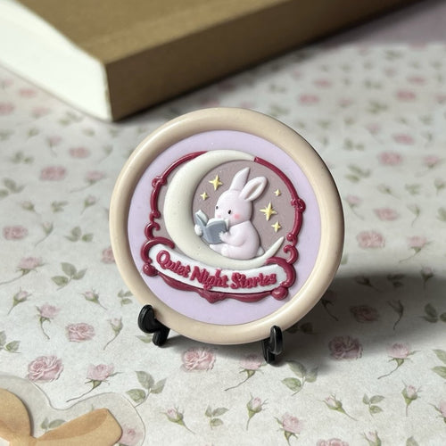HOMU シーリングスタンプ 3Dシーリングスタンプヘッド｜QUIET NIGHT STORIES READING BUNNY（30mm） 使用例