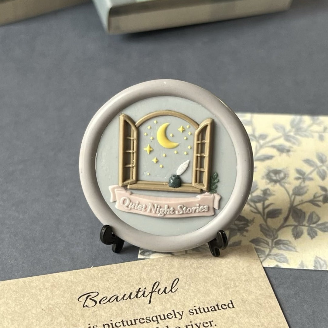 HOMU シーリングスタンプ 3Dシーリングスタンプヘッド｜QUIET NIGHT STORIES STARLIT WINDOW（30mm） 使用例
