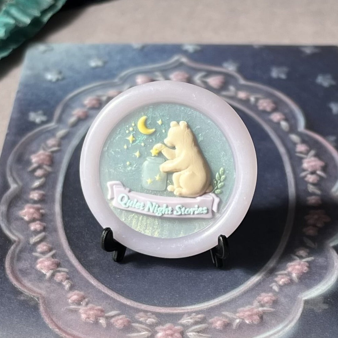 HOMU シーリングスタンプ 3Dシーリングスタンプヘッド｜QUIET NIGHT STORIES STAR JAR BEAR（25mm） 使用例