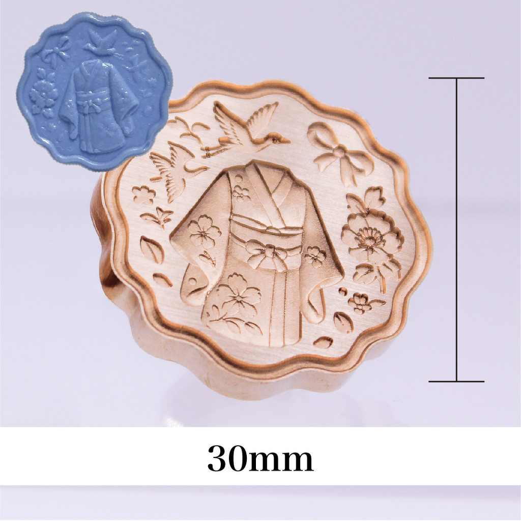 HOMU シーリングスタンプ 3Dスタンプヘッド｜ 和モチーフ 30mm 使用例