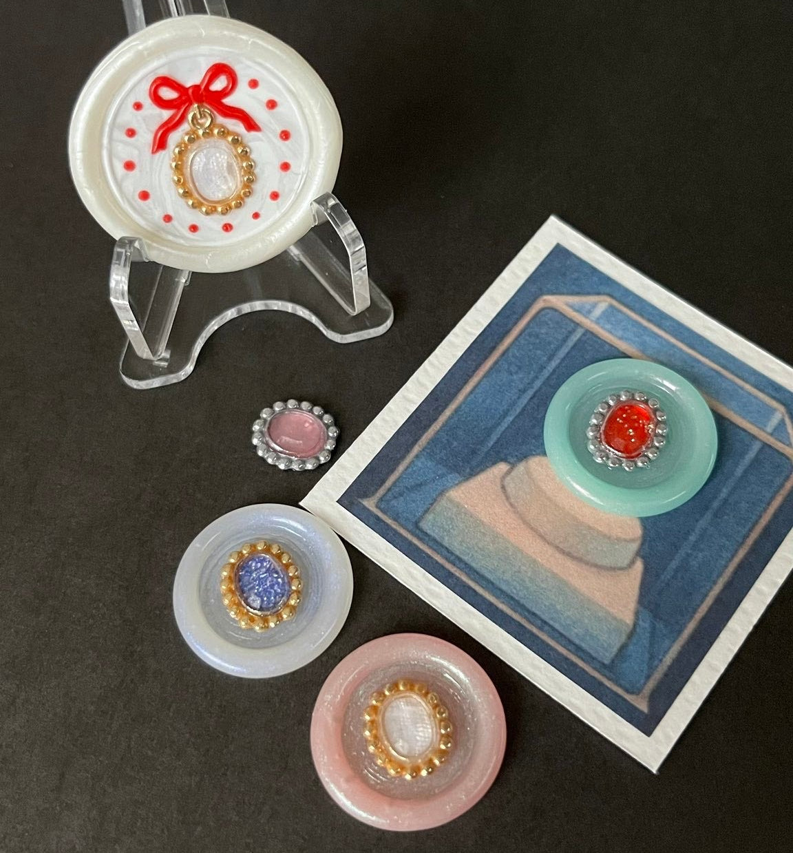 3Dスタンプヘッド｜宝石チャーム 30mm