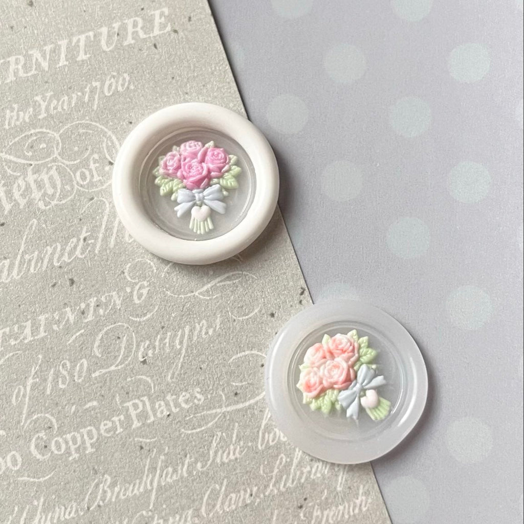 3Dスタンプヘッド｜ハートチャームの花束 15mm 筒型