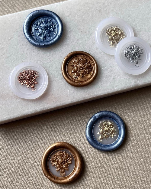 3Dスタンプヘッド｜ハートチャームの花束 15mm 筒型