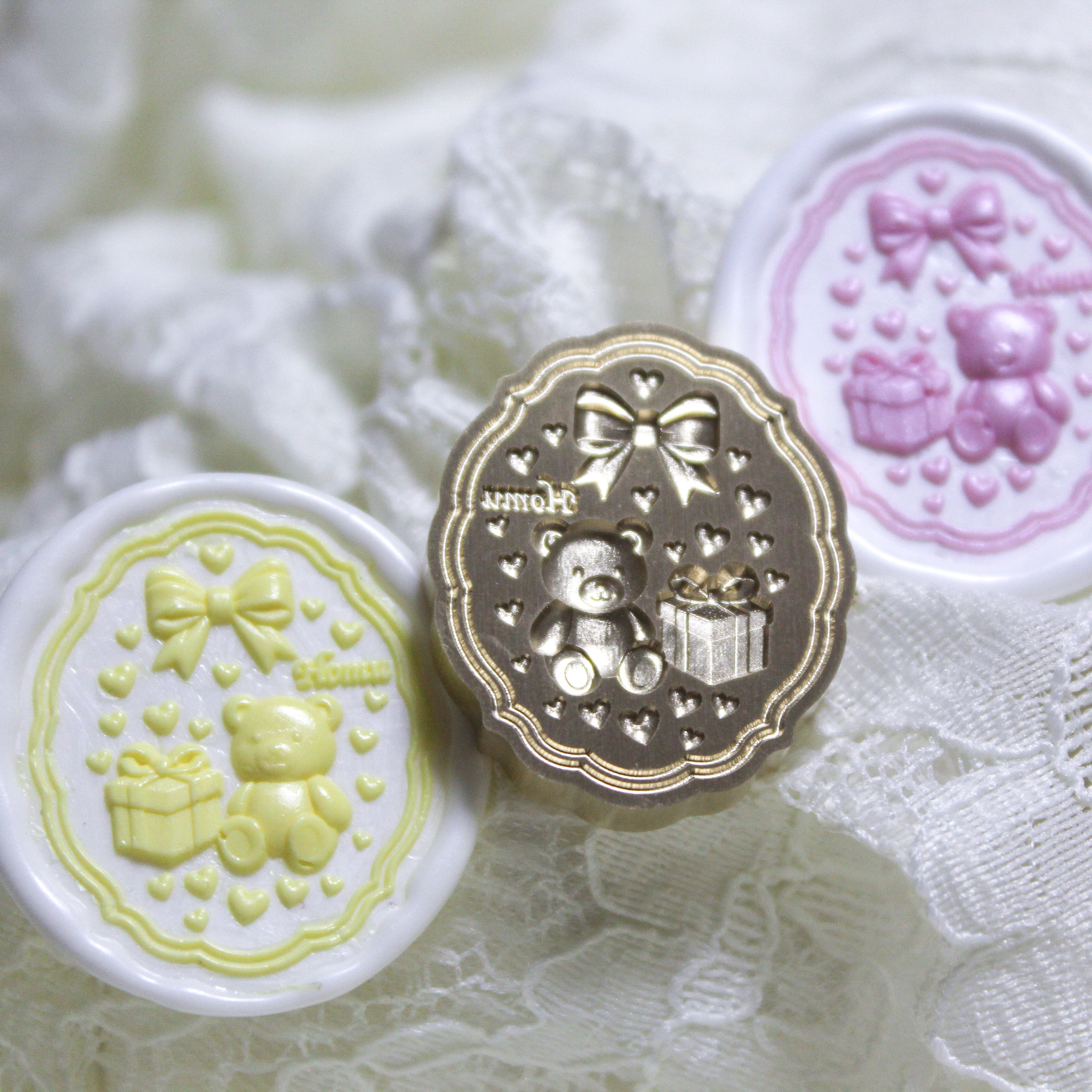 3Dスタンプヘッド｜くまの贈り物 30mm