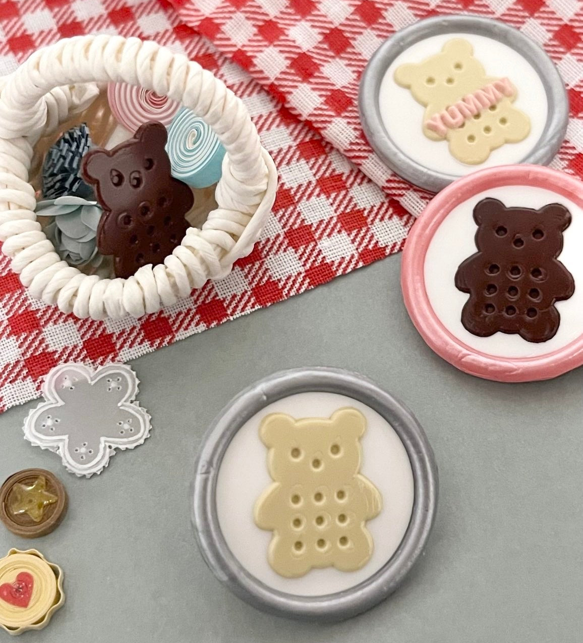 HOMU シーリングスタンプ 3Dスタンプヘッド｜くまビスケット 30mm メイン画像