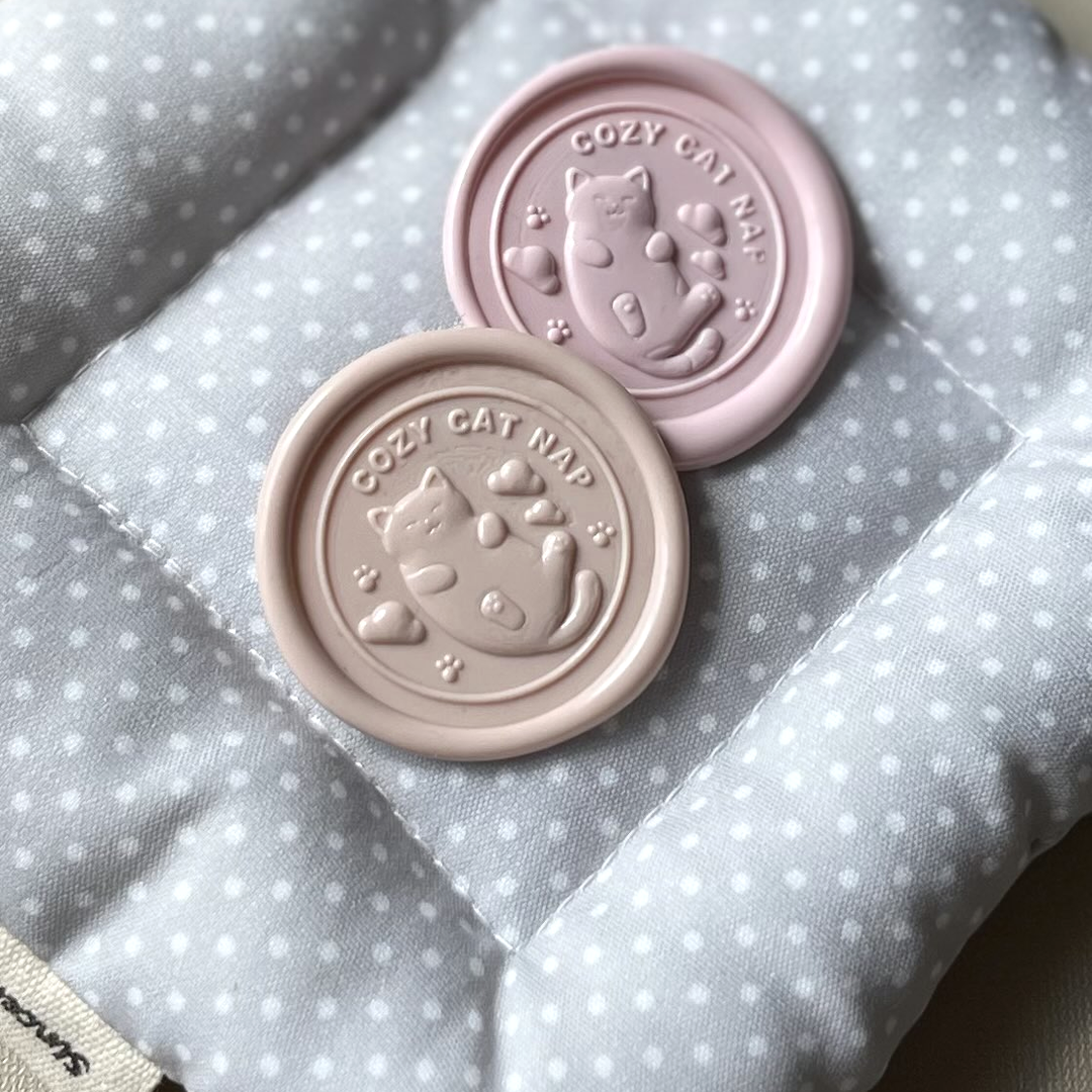 3Dスタンプヘッド｜COZY CAT NAP（おひるね猫さん）30mm