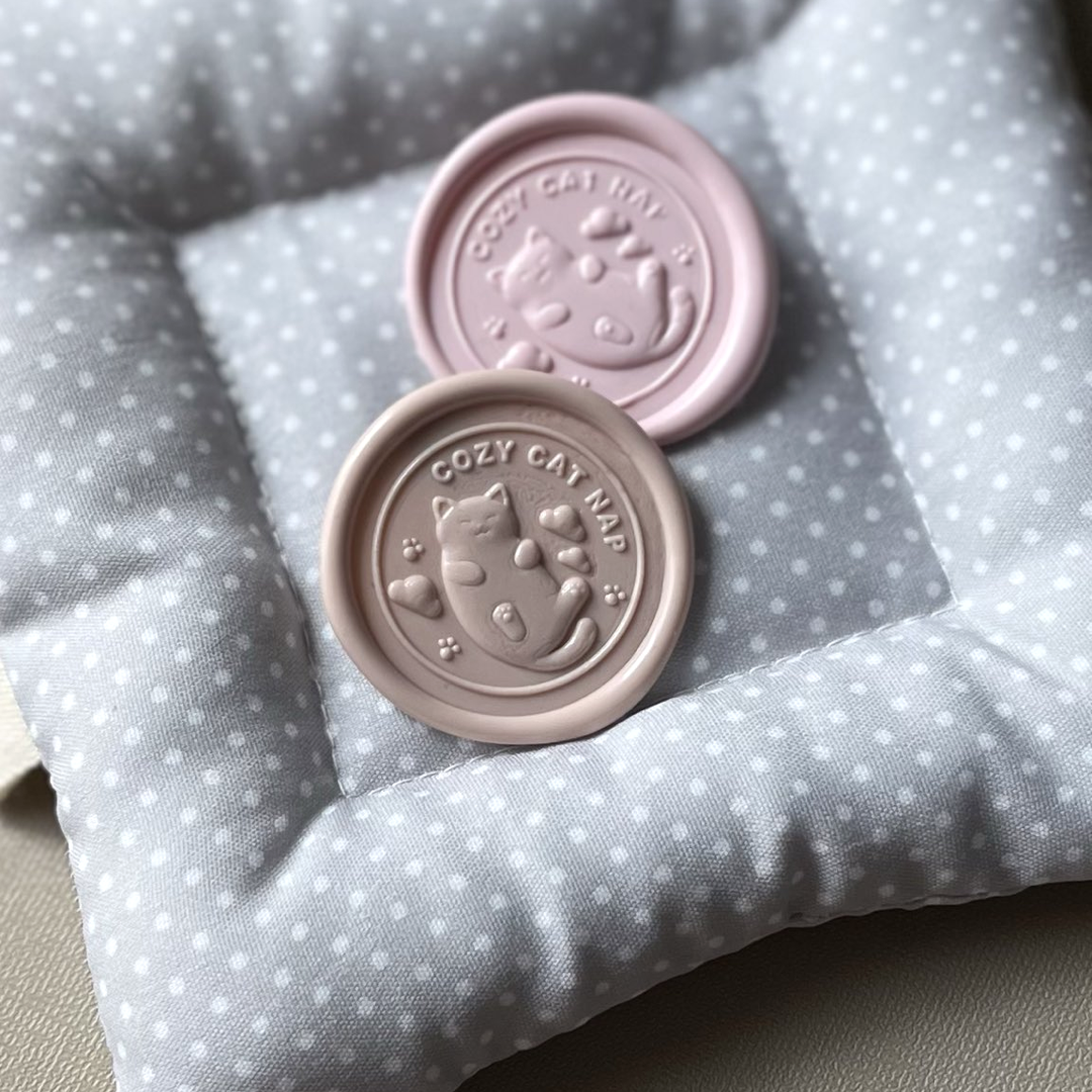 3Dスタンプヘッド｜COZY CAT NAP（おひるね猫さん）30mm