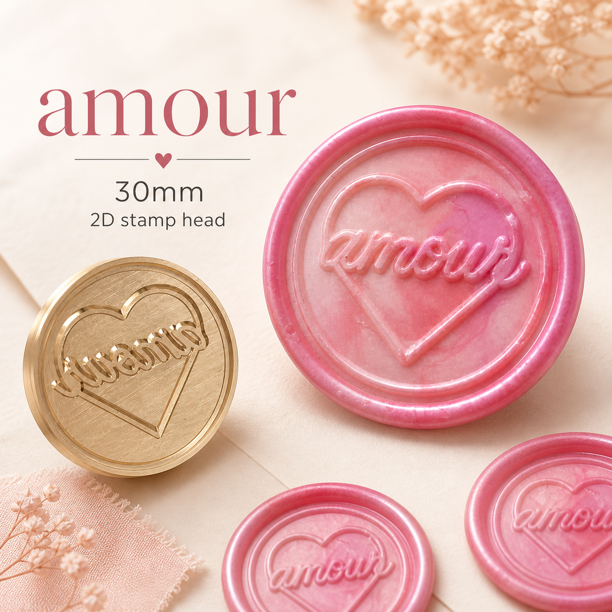 2Dシーリングスタンプヘッド｜amour（アムール）30mm