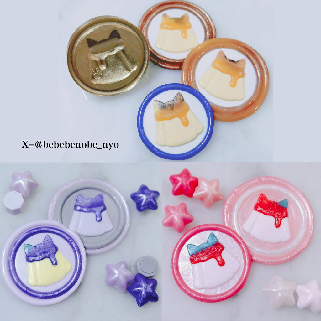 3Dスタンプヘッド｜ねこプリン 30mm