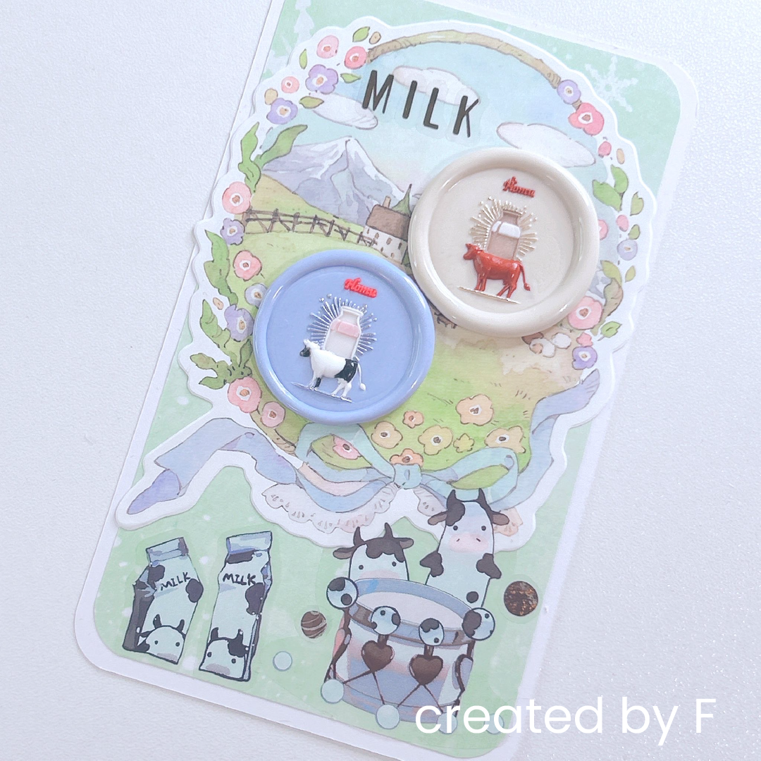 3Dスタンプヘッド｜ミルクと牛さん